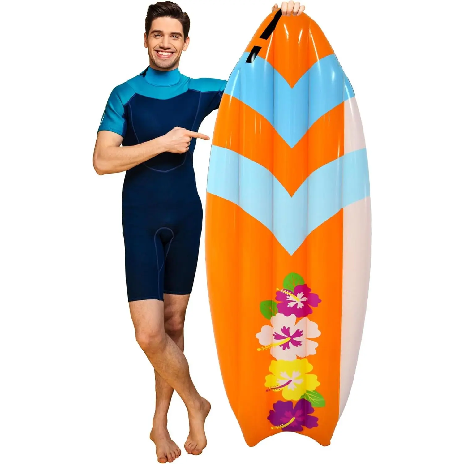 4E's Novelty Inflatable Surfboard for Kids, Tanning pools for adults - Ideal pool game floaties for any party or event