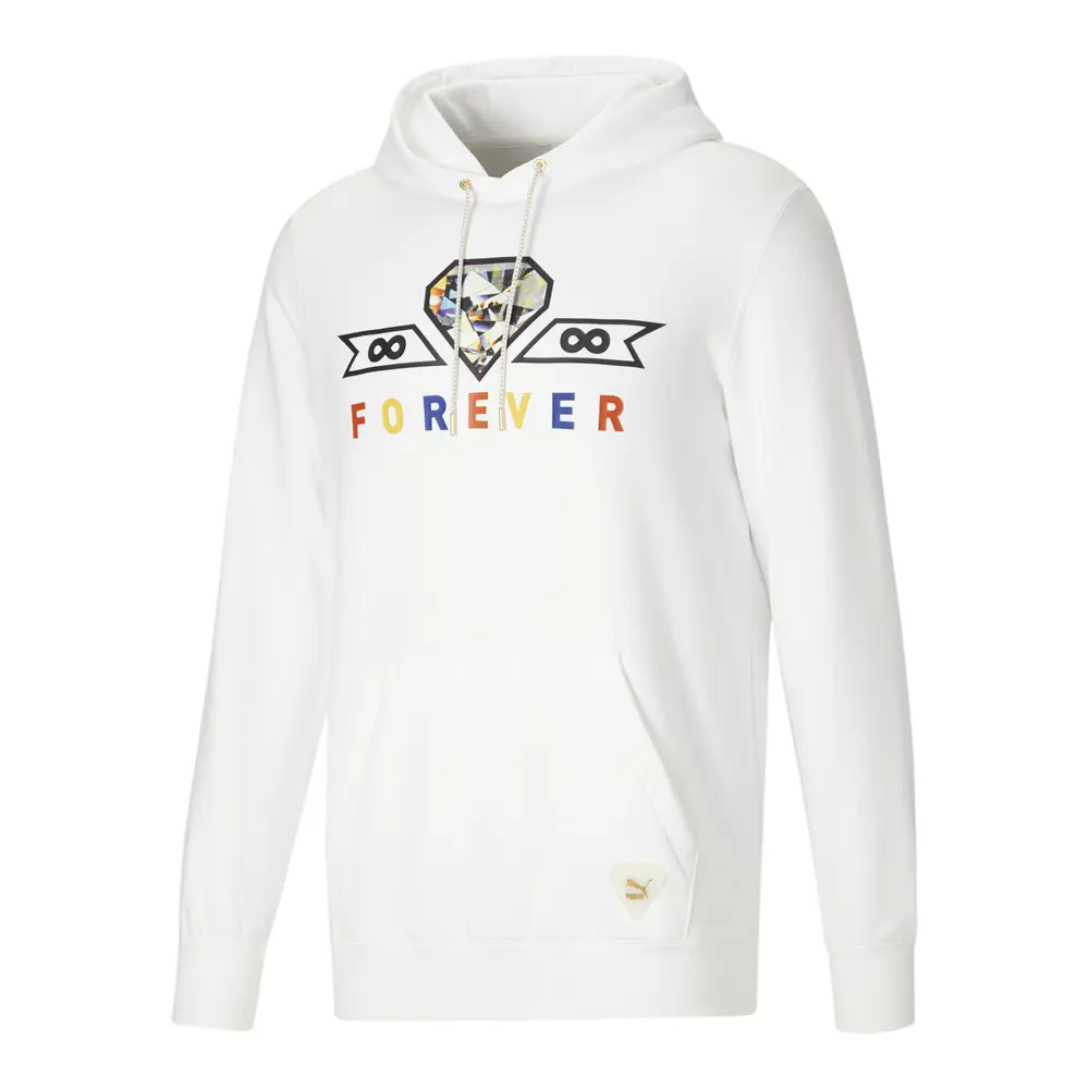 PUMA Mens Classics Forever Diamond Hoodie Casual Outerwear Casual - White