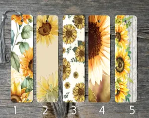 Sunflower Themed Metal Bookmarks