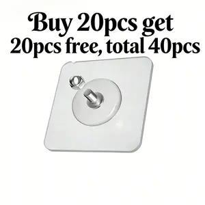 BUY 20 GET 20 FREE  40PCS Adhesive Frame Hooks Wall Mount Self-Adhesive Hooks Suitable for Bathroom and Kitchen Decoration