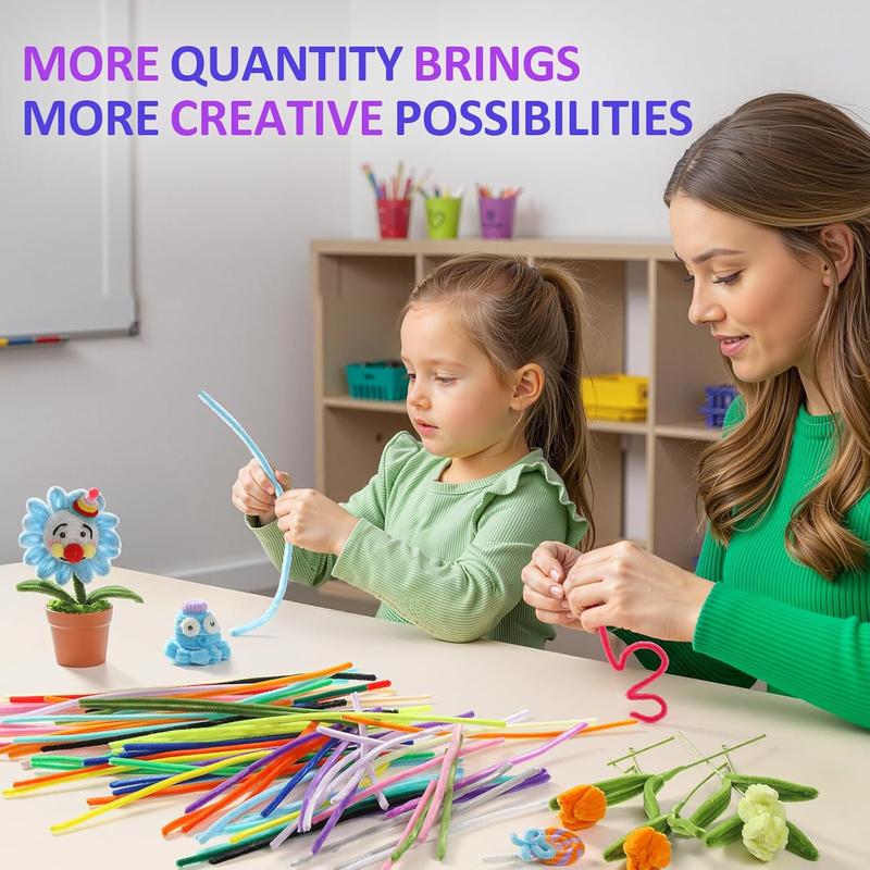 1500 count 30 Colors Quality Pipe Cleaners Bulk, Thick Pipe Cleaners Craft for DIY Craft Projects, Multicolored Limpia Pipas for Art Supplies & Materials, Rainbow Chenille Stems(12inch*6mm)