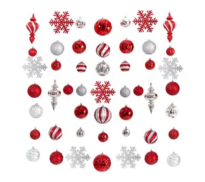 Nearly Natural Christmas Tree Ornament Box Set 81 Count