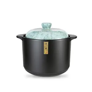 Lake Tian Ceramic Cooking Pot with Lid, Japanese Donabe Chinese Clay Earthen Casserole, Stockpot Stew Pot for Home Kitchen