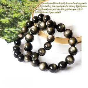 Natural silver obsidian bracelet obsidian for men and women gold silver obsidian cat eye couple bracelet jewelry gift crystal casual daily wear accessory arpurraina money attraction bracelet popular gift faith-based jewelry high  appearance  bracelet