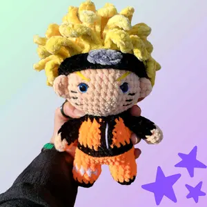 Handmade Yellow Leaf Ninja Anime Amigurumi Crochet Plush (PLUSH ONLY)