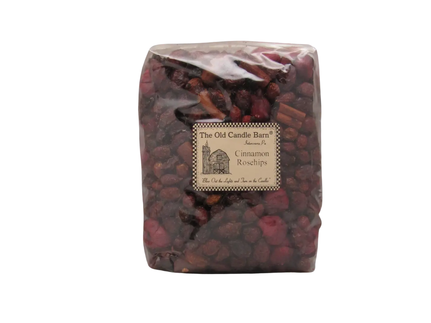 Old Candle Barn Cinnamon Rosehips Large 8 cup Bag - Well Scented Potpourri - Made in USA