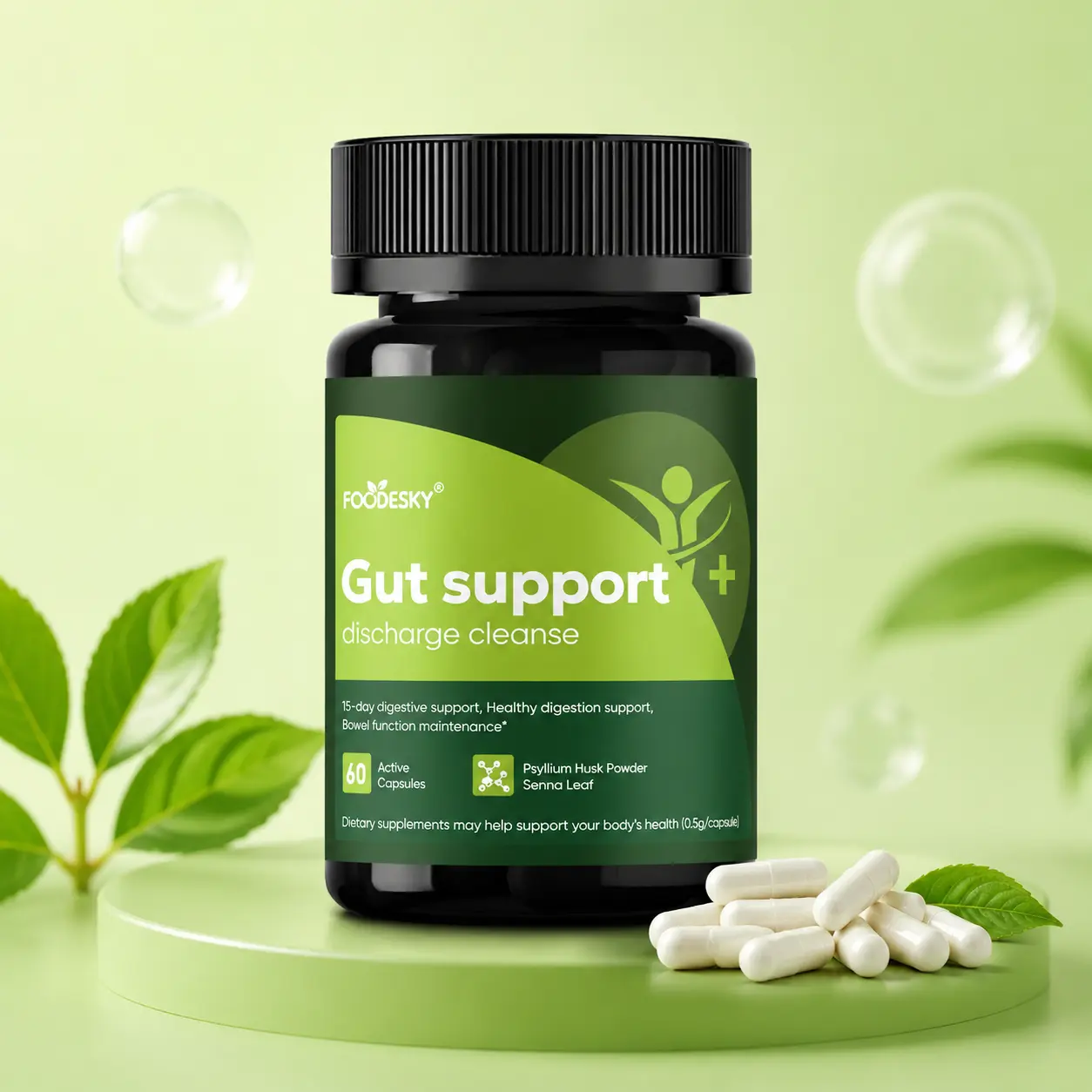 Probiotic Powder Supplement with Prebiotics, Postbiotics, Digestive Enzymes & Fiber, Digestive Support Formula with Botanical Extracts and MCT Oil, Gut Health & Immune Support for Women & Men