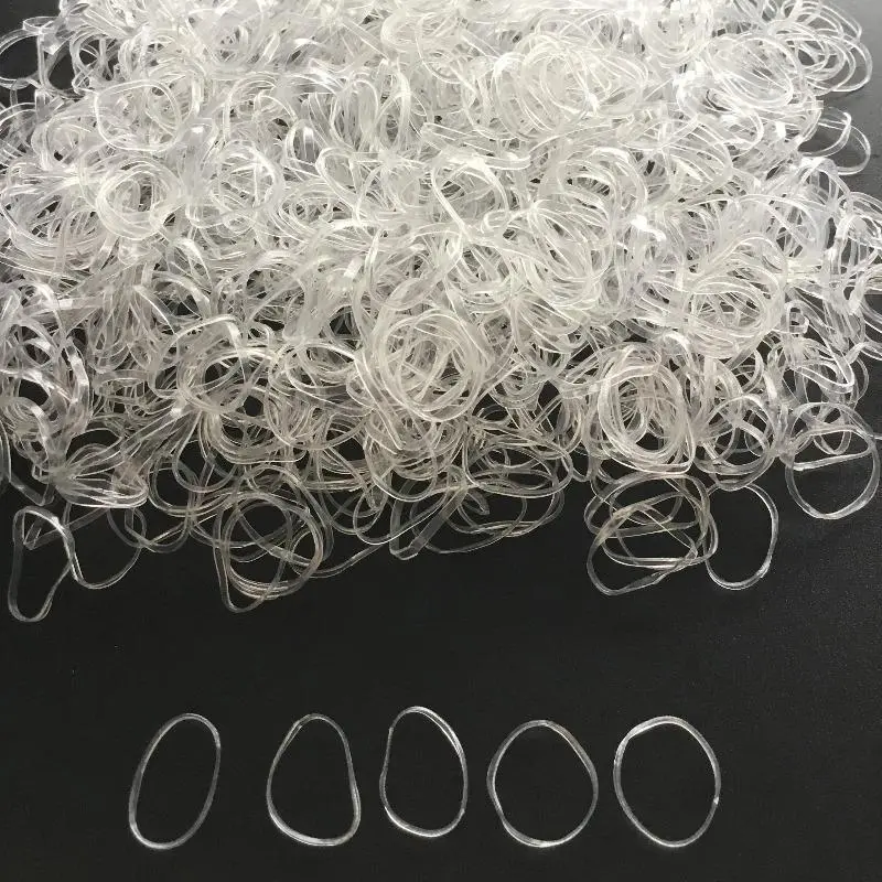 1000pcs Clear Elastic Thin Round Hair Rubber Bands Transparent Mini Hair Ties Small Stretch Hair Bands For Women
