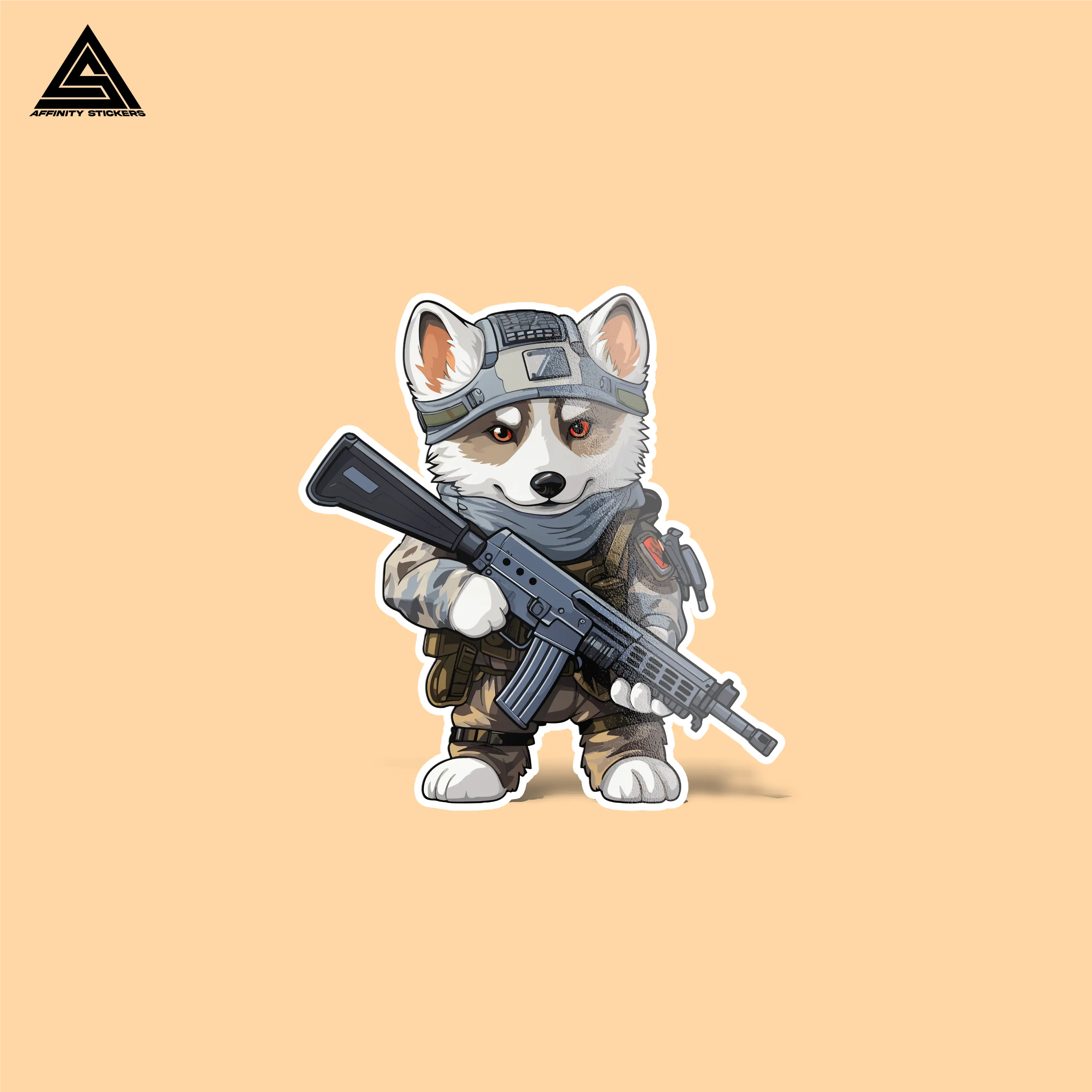 Tactical Siberian Husky Sticker || vinyl sticker, water bottle sticker, tumbler stickers, laptop decals, waterproof sticker, tactical stickers waterproof sticker Decor Decorative cute stickers