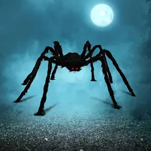 Halloween Outdoor Decorations Hairy Spider, Scary Giant Spider Fake Large Props for Yard Party Decor,  (Standing Height is 15 inches)