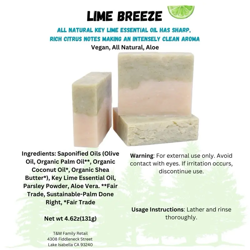 Sequoia Suds Soap Bar-Lime Breeze (Vegan, All Natural, Aloe)