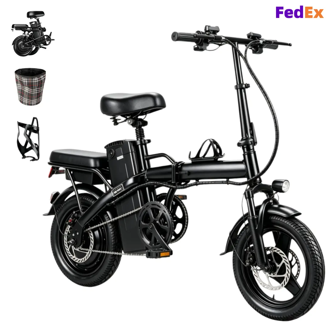 Adults' Foldable Electric Bike - 800W Peak Power Compact Commuter Ebikes, 35-50km Range, 3 Riding Modes, Portable for Commute & City Streets