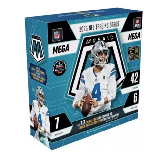 2025 Panini NFL Mosaic Mega Football Card Box/Packs (Exclusive Reactive ...
