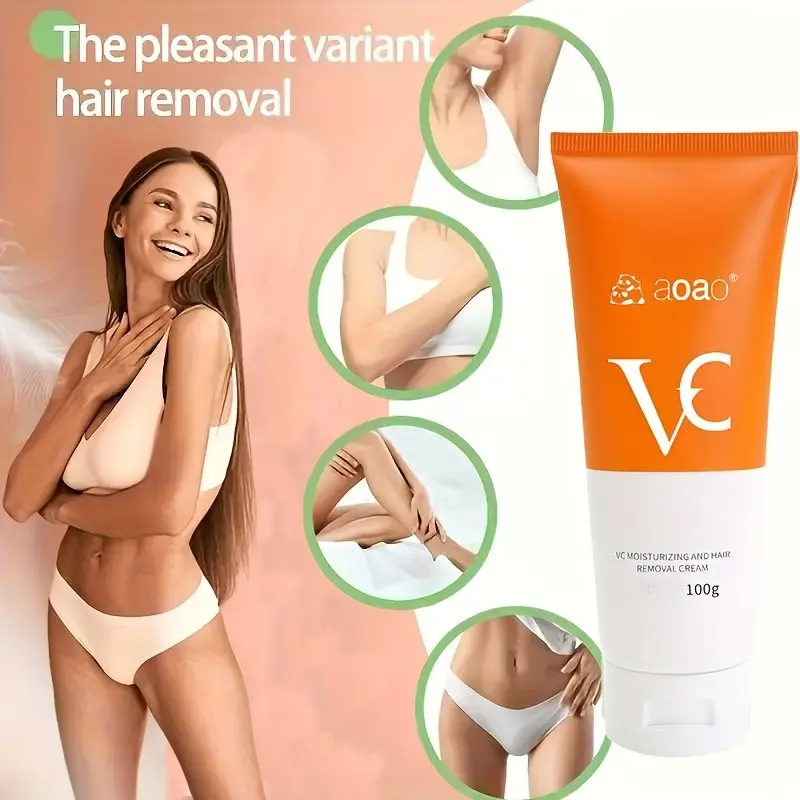 Gentle Non-Irritating Body Hair Removal Cream 100g, Body Hair Remover, Contains Glycerine & Aloe Vera, Suitable for Men & Women, Fast Hair Removal, Low Allergenicity, Body Care