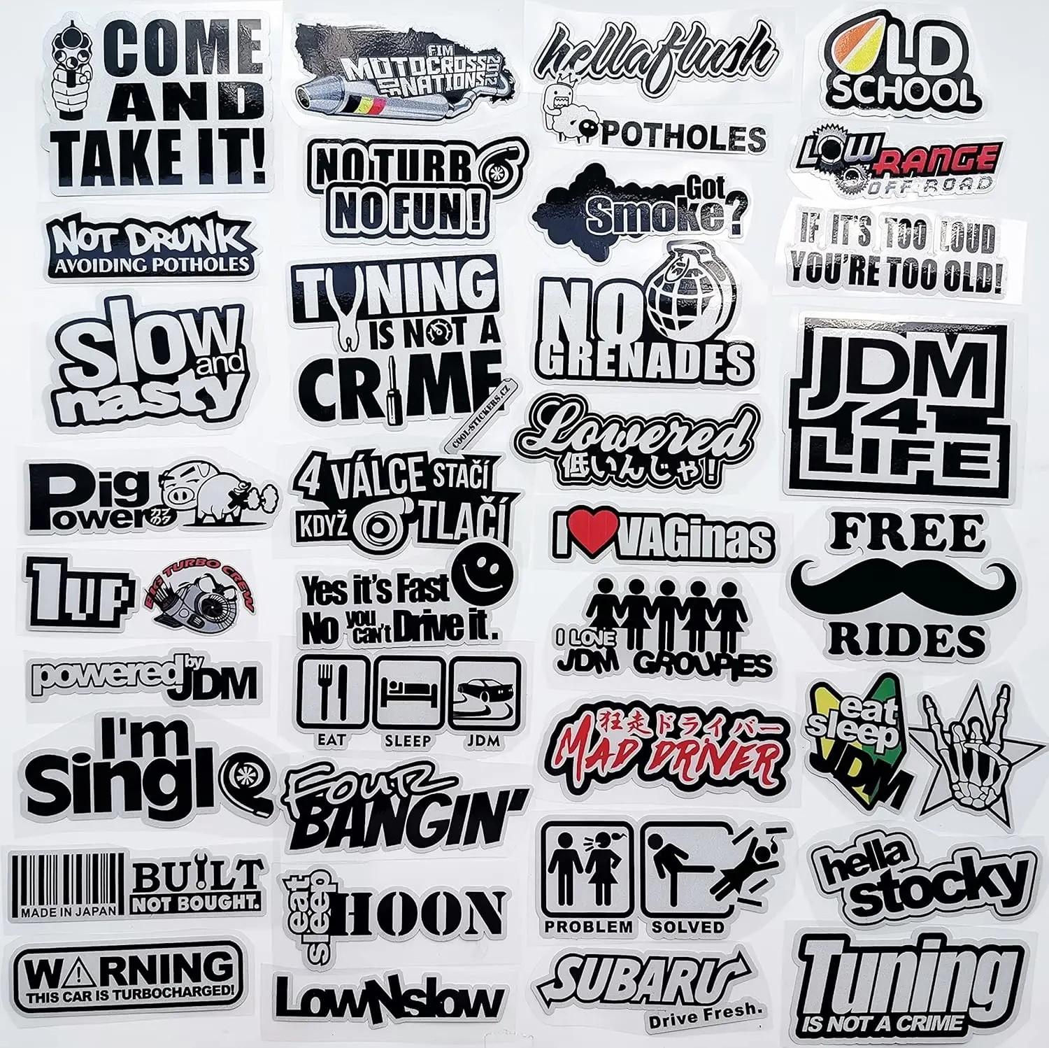 HiroKun Pcs JDM Car Sticker Racing Decale for Cars Motorcycle Helmet Reflex Decals Graphics Drift Slammed Race Funny Truck Stickers Car Side Decals