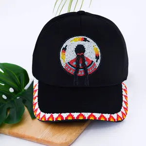 MMIW Indigenous Women Handmade Beaded Cap Stylish Hat Versatile Hat Accessory High-Quality Glass Beads Durable Thread