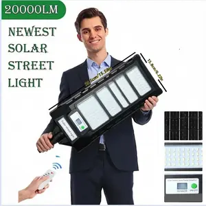 Solar Street Lights Outdoo Replacement, Solar Powered Lights Waterproof Motion Sensor with Remote, Dusk to Dawn LED Flood Light, Commercial Lighting for Yard, Parking Lot