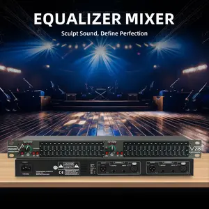 Stereo Equalizer for Home Audio System Dual Channel 15-Band Graphic Equalizer Professional Rack Mount DJ EQ Noise Reduction EQ215 Adjustable Gain Decay Low-Cut Switch