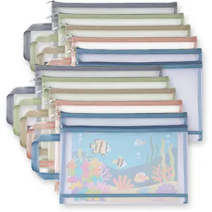10PCS Mesh Zipper Bags, Breathable Transparent Dual-Layer Storage Pouches, Ideal for Building Blocks, Puzzles, Scrapbooks, Books, Durable Storage Organizer