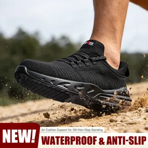 【2026 Upgraded】Unisex Slip & Oil Resistant Work Shoes - Waterproof Safety Chef Shoes with Breathable Mesh for Kitchen & Hospital Staff Black Women