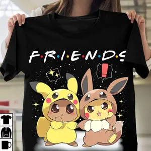 3D Anime Pokemon Pikachu Eevee Friends  Fandom  Tshirt T-shirts, Crewnecks, Hoodies – Gifts Suitable for Anyone