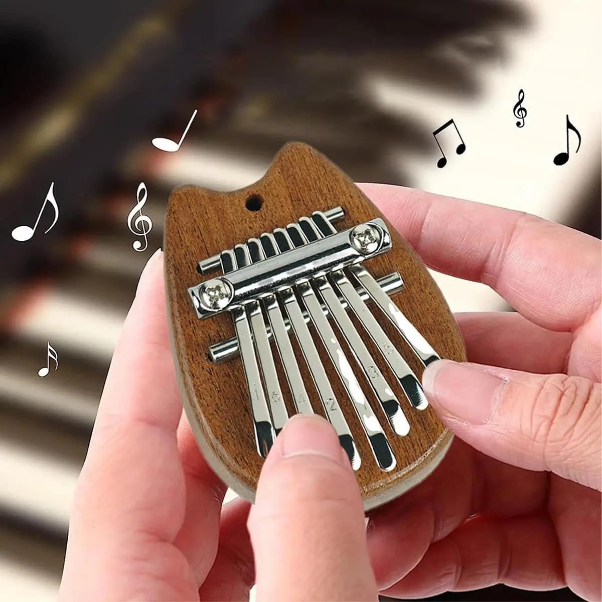 8 Key Mini Kalimba Thumb Piano,  Portable Finger Piano Perfect Musical Instrument Gift for Music Lovers & Adults,Stress toys,Fidget Toys