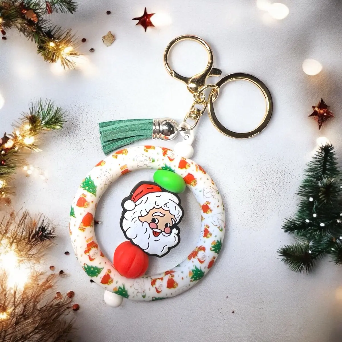 Novelty Silicone Christmas Key Chains - Festive Party Accessories