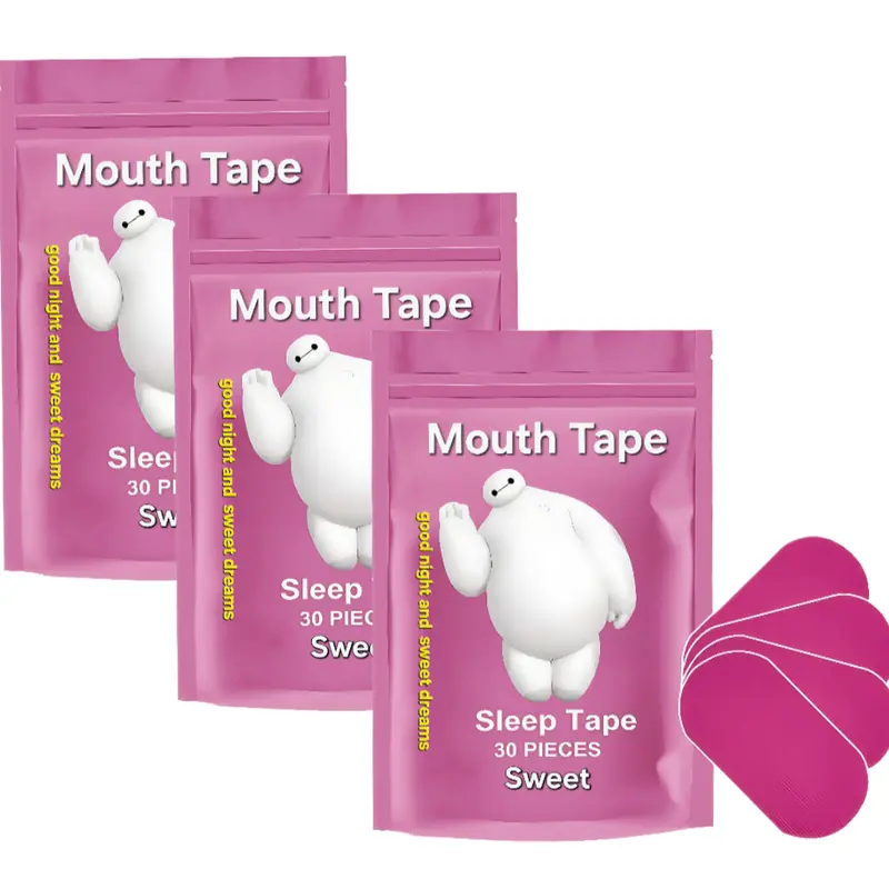 Everest Tencel Mouth Tape for Adults - All Seasons Sports Accessory, Gentle Adhesive Sleep Aid Oxygen Intake Patch, Rose Red, 120 Pieces (4-Month Supply, 30 Pieces/Bag/Month Supply)