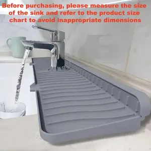 Bendable Silicone Sink Faucet Pad, Anti-Slip Drainage Protector, Water Splash Guard, Quick-Drying Kitchen, Bathroom & Home Accessory, Easy-Clean Surface, Splash Proof