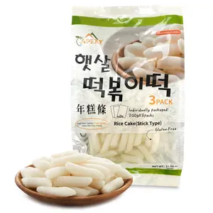 Apexy Korean Rice Cake – Chewy Tteok, Tteokbokkik, Rice Cake Soup, Vegan and Gluten Free Non-GMO 21.16 oz (7.05 oz X 3 Individual Pack) Stick Type Natural