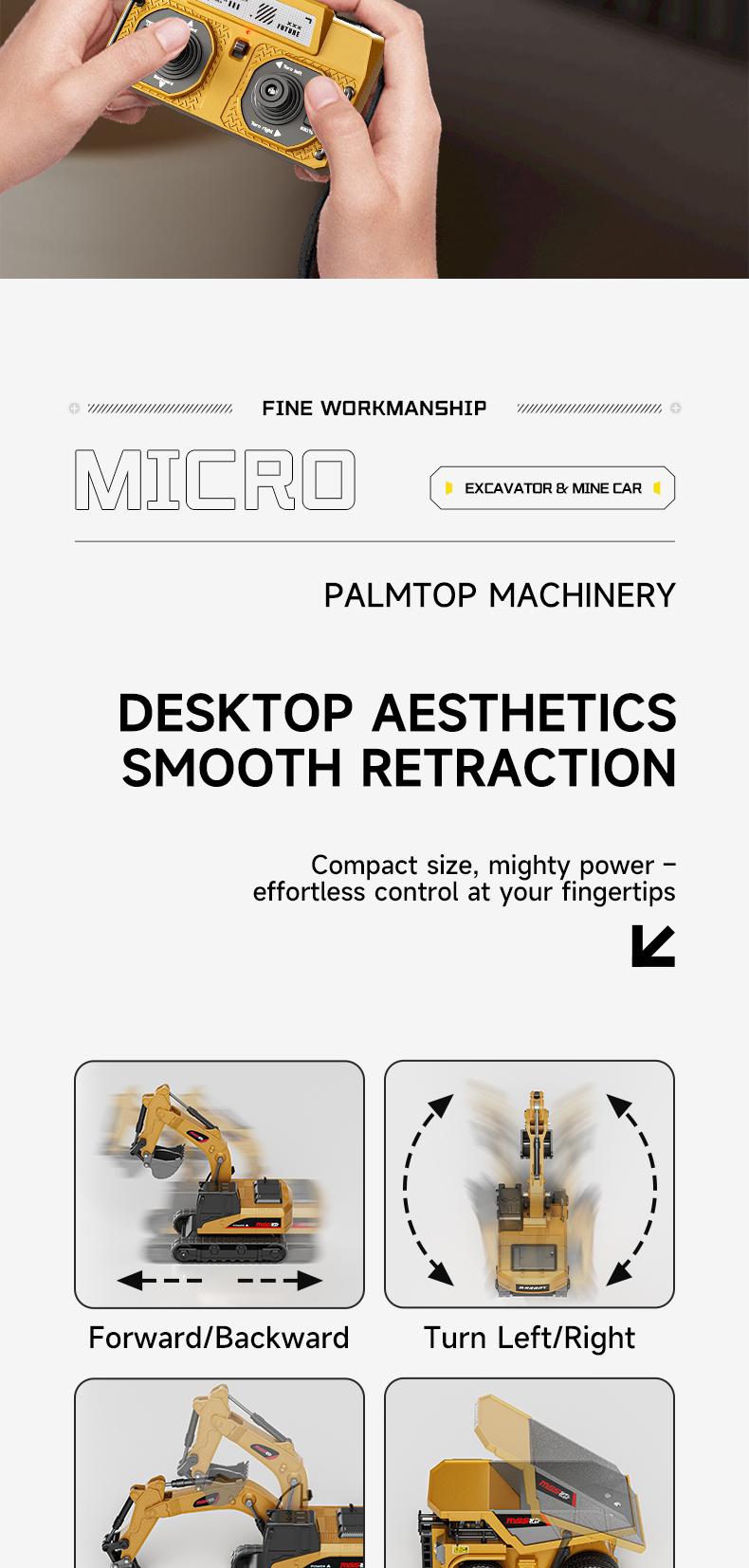 BRRRRT 1/64 Mini Forklift Toy,Remote Control Excavator and Dump Truck Full Proportion Toy Set with Lights and Sounds for Adults Kids Boys and Girls RC Construction Vehicles BRRRRT 1/64 Mini Forklift Toy,Remote Control Excavator and Dump Truck Full Proportion Toy Set with Lights and Sounds for Adults Kids Boys and Girls RC Construction Vehicles