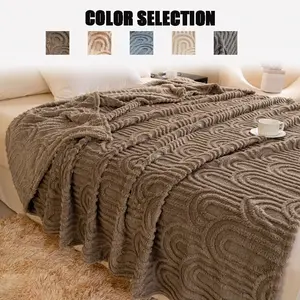 King Queen Size Plush Blanket, Soft Cozy Blanket, Soft Warm Blanket, Thick 3D Embossed Design, Fashionable and Elegant, Multi-Functional Sofa Cover, Nap Blanket, Bed Blanket