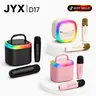 [100% Original] JYX D17 Mini Karaoke Machine Bluetooth Speaker with Wireless Microphones, Powerful Bass & RGB Lights | Portable KTV System for Summer Outdoor Parties, Family Fun & Gifts for Men and Women Mothersdaygift SummerWins DealsForYouDays tiktoksho
