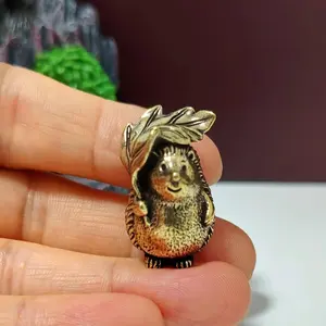 Brass Creative Nature Leaf Design Decorative Desktop Decoration, Unique Artistic Figurine for Home Office Gift, Elegant Landscape Ornament for Tea Ceremony