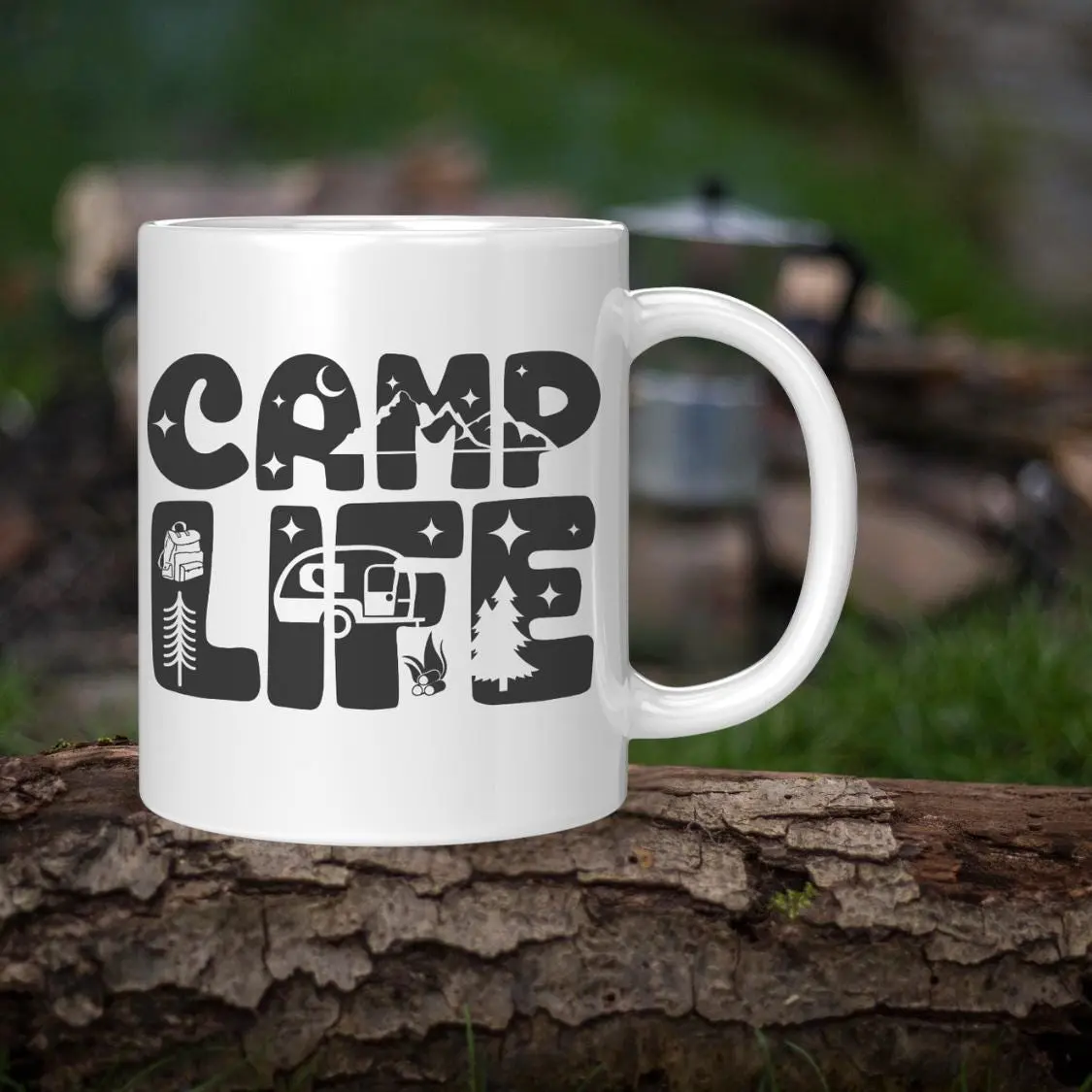 Camp Life Mug, Camping Coffee Cup, Outdoor Adventure Gift
