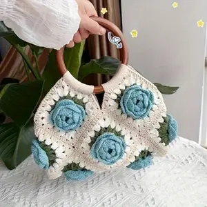 1pair plastic handbag handle, plastic bag handle, decorative handbag handle, straw replacement, beach canvas handbag, Crochet handbag, tassel hook knitting, wallet making, for DIY handmade bag weaving, replacement accessories, festivals