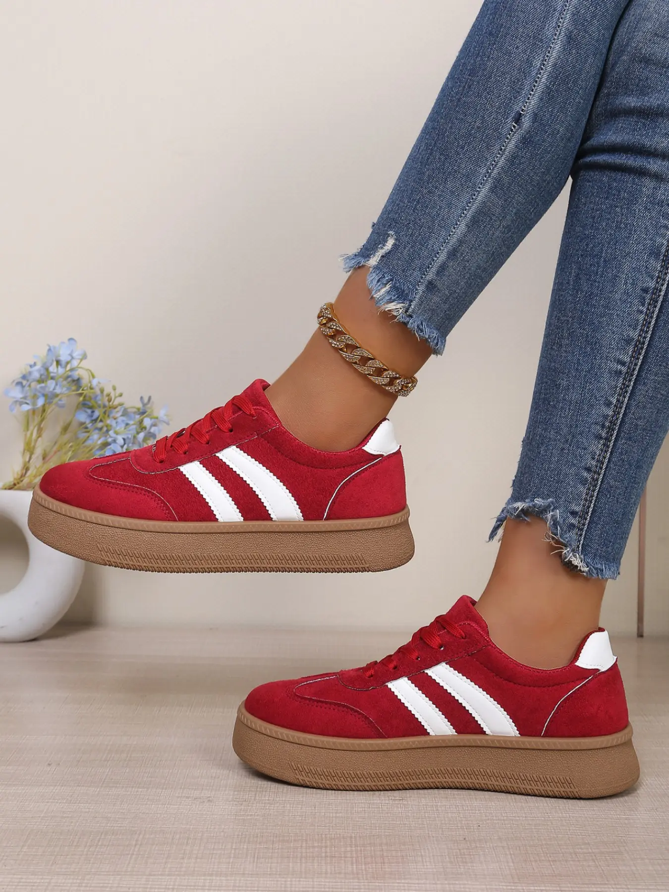 Women's Lace-Up Lightweight Comfort Training Running Shoes, Sports Running Shoes, Sporty Running Shoes, Casual PU Leather Patchwork Sneakers, All-Season Outdoor Walking Boots