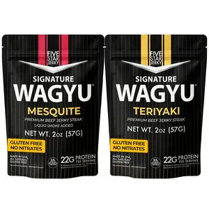 Five Star Wagyu Beef Jerky Variety Flavored, 2 Pack Award Winning Taste, Low Sugar, Natural, Pack Snack Vitamin