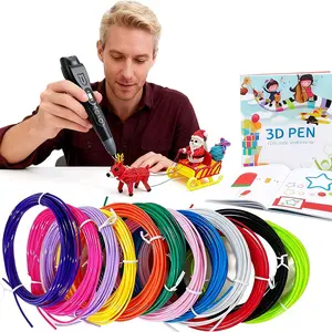 Festival Gift Set, Adjustable 3D Printer Pen with Storage Bag, 12 Colors Pla Filament, Heat-Resistant Gloves, DIY Guide, Charging Cable