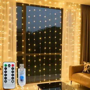LED Curtain Light String, USB Powered LED Curtain Light String, Decorative Light String For Wedding Bedroom Living Room, Adjustable Led Lights