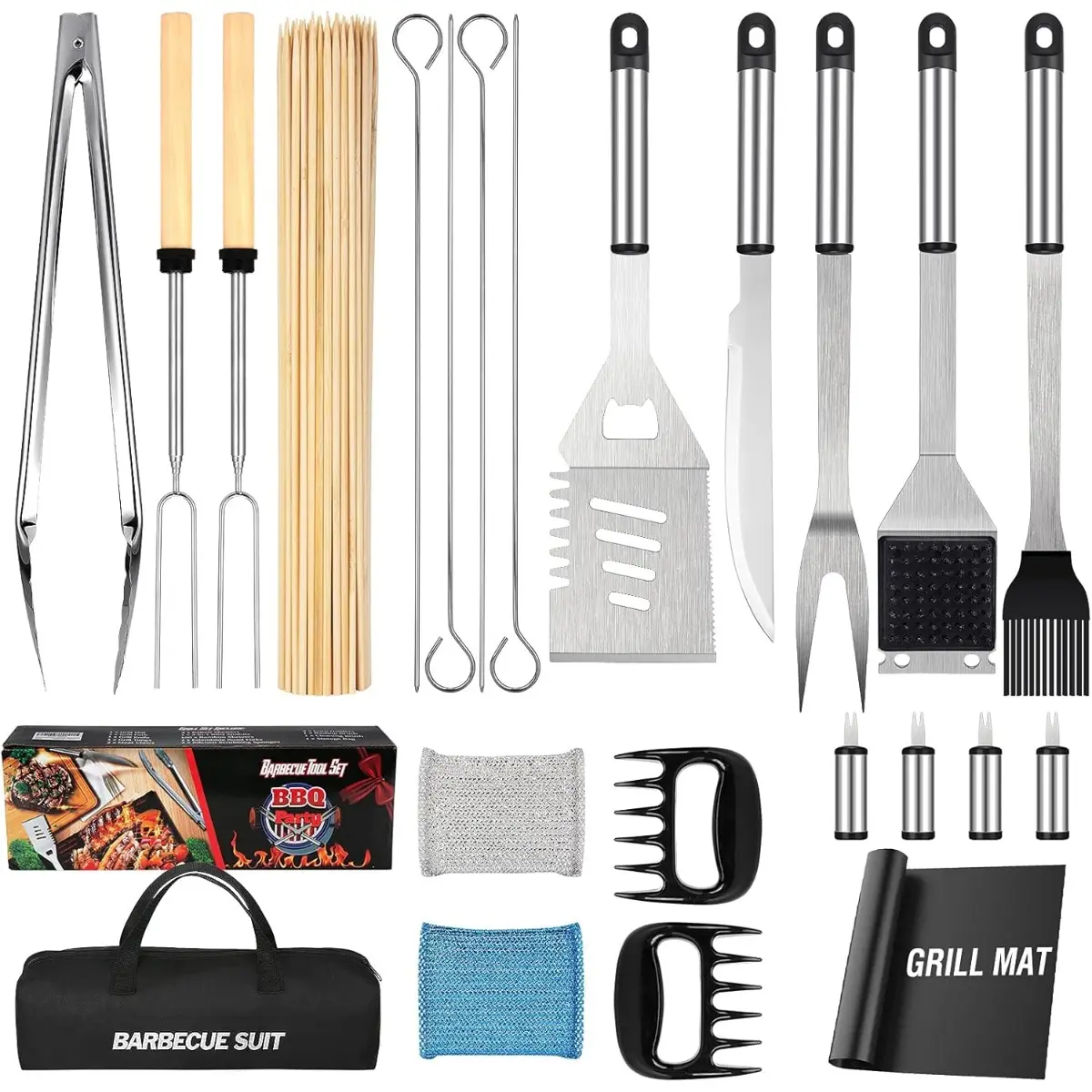 Grill Tools 122PCS Grilling Gifts for Men, for Fathers Day, Christmas, Grill Set BBQ Griddle For Grill, For Blackstone,Weber,Traeger,Pit Boss Smoker Accessories