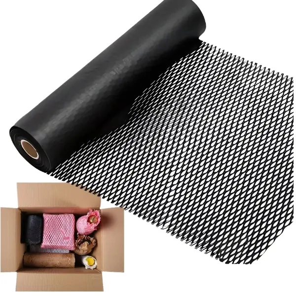 Honeycomb Packing Paper 12" x 100' Eco-Friendly Biodegradable Kraft Wrap for Moving Shipping Packaging Recyclable Bubble Cushioning Roll-Black