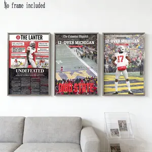 3pcs Ohio Vs Michigan Rivalry Posters, Large Letter Wall Decor, Buckeye Fan Gift, Osu Spirit Home Decoration