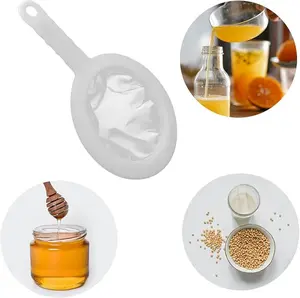 100 Mesh Food Filter Strainer, Reusable Fine Mesh Strainer, Nylon Mesh Sieve Plastic food strainer with Handle, Ideal for Filtering Coffee, Juice, Oils, Soy Milk