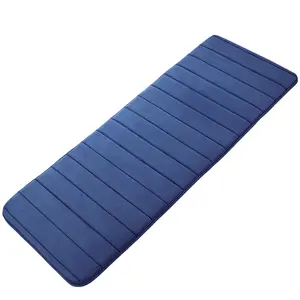 Unique Bargains Memory Foam Bath Mat, Absorbent Runner Kitchen Rug, Soft and Comfortable Runner Floor Mat for Kitchen Bathroom Floors 16" x 47", Blue