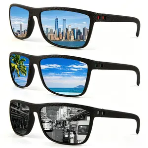 3PC Men Women Polarized Sunglasses UV Protection Lightweight Square Frame Fashion Eyewear for Driving Fishing Travel Everyday Use Classic Style Durable Comfortable Fit