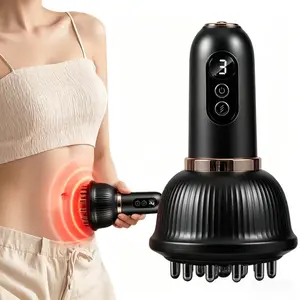 Rechargeable handheld electric meridian massage brush featuring an 18-point massage head and deep tissue massage function. Its ergonomic design makes it ideal for use on the neck, shoulders, Perfect for home use, relaxation at the office.