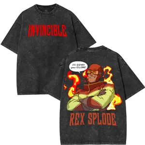 REX SPLODE Guardians Of the Globe Tee, Invincible Comics T-Shirt, TV Show Comics Washed T-shirt Heavyweight Cotton, Unisex Shirt graphic tshirt