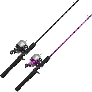 Spinning Fishing Reel and Two-Piece Fishing Rod Combo, 5-Foot 6inch Durable Fiberglass Rod, Quick Setup Anti-Reverse Fishing Reel with Bite Alarm