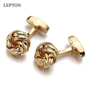 Lepton Metal Knot Cufflinks for Mens Fashion Novelty Design Knots Cuff links Men Business French Shirt Cuffs Cufflink gemelos